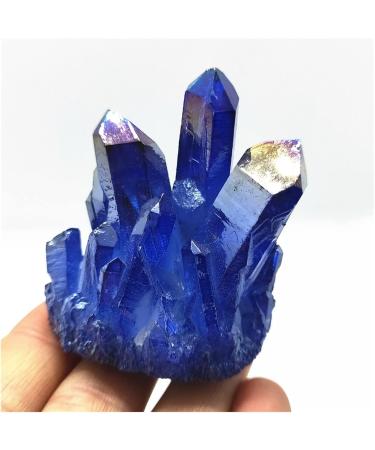 75g Crystal Cluster Specimen Blue Angel Aura Flower Natural Electroplating Gemstone Quartz Cluster Home Goods - Buy Online on GoSupps.com