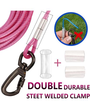 Premium Tie Out Linen for Dogs - Shock-Damping Spring 3-15m Lengths Durable Farm Dog Leash in Rose Red (6m) - Buy Online on GoSupps.com