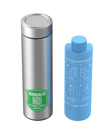 KEKHEALTH Insulin Cooler Travel Case 60H 2 Pen Medicine Cooler, TSA Approved Medical Travel Cooler Bag Insulin Pens Diabetic Cooler with QR Medical Tag Online Profile Silver