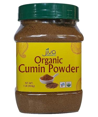 Jiva Organics Organic Ground Cumin Powder 1 Pound Jar - 100% Pure & Non-GMO Cumin Seed Powder