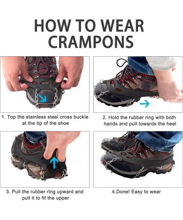 Joyart 19 Teeth Crampons - Anti-Slip Shoe Spikes for Hiking & Trail Running | Durable 201 Stainless Steel & Silicone Ice Clamps - XL Outdoor Gear - Buy Online on GoSupps.com