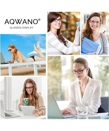 Shop AQWANO Cat Eye Reading Glasses for Women - Blue Light Blocking Stylish 4 Pack Anti-Glare Eyewear 2.0x Magnification - Buy Online on GoSupps.com