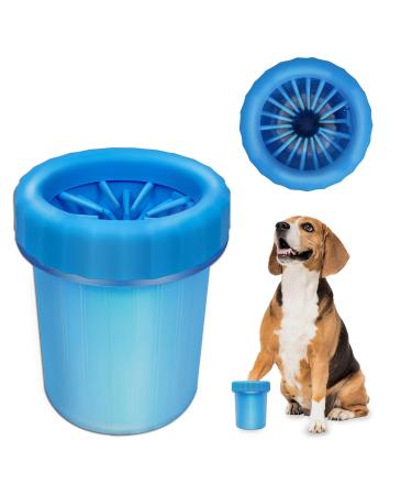 Dog Paw Cleaner, Portable Pet Cleaning 360 Silicone Washer Cup, for Small and Medium Breed Cats and Dogs (Blue)