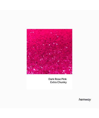 Hemway Extra-Chunky Glitter 100g - Cosmetic Safe Dark Rose Pink 1mm | Buy Internationally - Buy Online on GoSupps.com