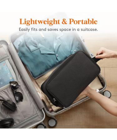 Lifewit Large Black Toiletry Bag for Men | Double Zipper Travel Shaving Dopp Kit | Water-Resistant Organizer for Toiletries and Accessories - Buy Online on GoSupps.com