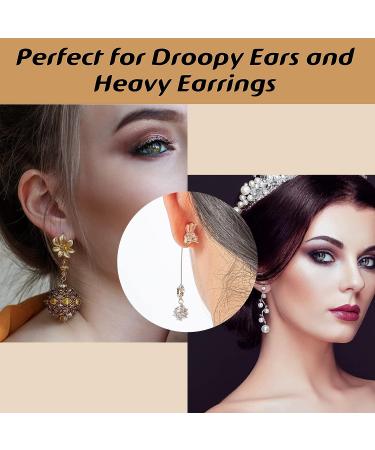 Earring Backs for Droopy Ears & Heavy Earrings - 10 Pcs/5 Pairs, Upgraded Support Backs, Hypoallergenic Lifters (Silver + Gold) - Buy Online on GoSupps.com