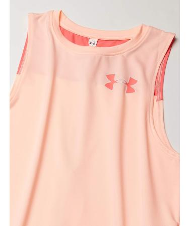Under Armour Girls' HeatGear Armour Tank - Peach Frost/Eclectic Pink - Size Medium - Buy Online on GoSupps.com
