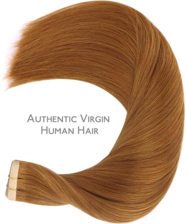 WENNALIFE 22 Remy Tape Hair Extensions Auburn Ginger #30 - 20pcs, 50g Real Human Hair Coloured Tape Extensions - Buy Online on GoSupps.com