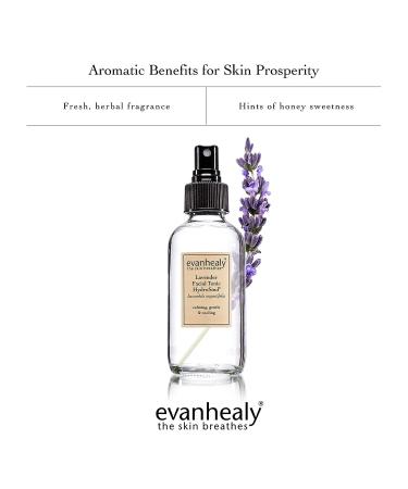 evanhealy Lavender Facial Tonic with HydroSoul - 100% Pure Organic Hydrosol for Balanced & Protected Skin - Buy Online on GoSupps.com