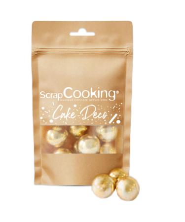 ScrapCooking 7463 Gold Beads XXL 55 g Edible Pastry Decorations Chocolate Milk & Gold Sprinkles for Desserts Cakes and Logs