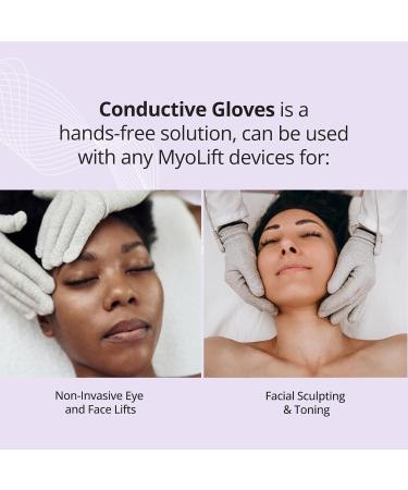 myolift 7E Conductive Gloves (Pair) | Microcurrent Gloves For Use With All Microcurrent Face Lift Devices - Buy Online on GoSupps.com