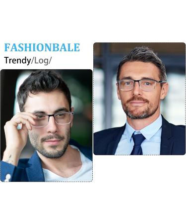 Alwaysuv 4 Pack Men's Reading Glasses - Blue Light Blocking Black Semiconductor Transparent Lens 1.5x Magnification - Ideal for Computer Use - Buy Online on GoSupps.com