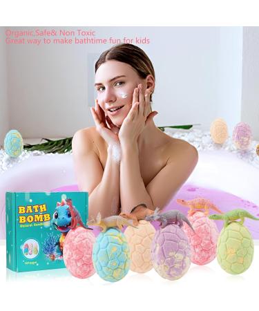 Dinosaur Bath Bombs Gift Set with Surprise Toys - Handmade Organic Fizzy Bubble Bath Bombs for Kids - Ideal Birthday and Easter Gift for Boys & Girls - Buy Online on GoSupps.com