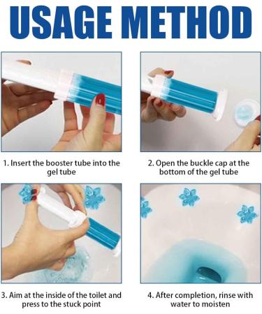 Toilet Gel Toilet Stain Removal Cleaning Air Freshener Flower Fragrance Bathroom Deodorizer Bowl Cleaner Toilet Gel Printing Cleaner (1PC) - Buy Online on GoSupps.com