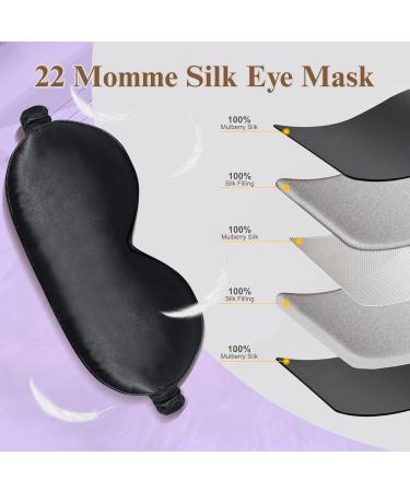 Buy BeeVines 3D Sleep Mask - 22 Momme Silk Eye Masks 2 Pack Weighted Blindfold Night Light Blocking for Lash Extensions - Best for Men & Women - Buy Online on GoSupps.com