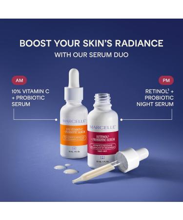 Marcelle 10% Vitamin C + Probiotic Serum for Face Brightening & Smoothing Vegan Cruelty-Free Non-Comedogenic Oil-Free Fragrance-Free Paraben-Free Hypoallergenic 30 mL 30 ml (Pack of 1) - Buy Online on GoSupps.com