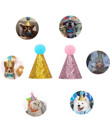 Buy Dog Birthday Hat Set - Sequin Accessories for Pet Parties | Blue & Pink 2 Pieces - Buy Online on GoSupps.com