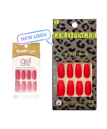 GoldFinger Full Cover Press On Nails - Long Fake Nails Manicure Set with Glue - Buy Online on GoSupps.com