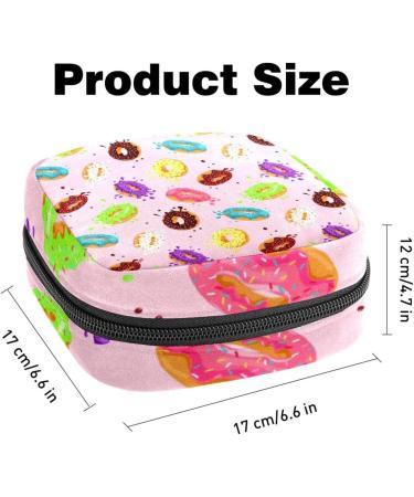 Colorful Pink Menstruation Bag for Women & Girls | Zippered Tampon & Napkin Storage | Sweet Donut Design - Buy Online on GoSupps.com