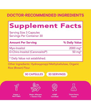 Pink Stork Myo/Chiro Inositol Blend - Ovarian Support & Fertility Supplements for Women | Women-Owned | 90 Capsules - Buy Online on GoSupps.com