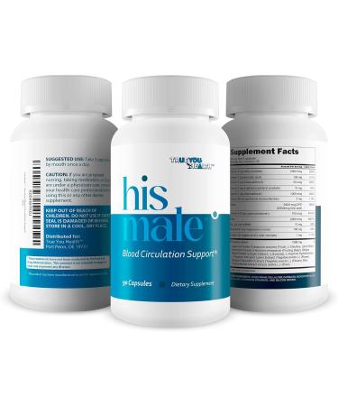 His Male - Our Best Blood Circulation Support Supplement - Advanced Blood Flow Supplement for Men - Increase Blood Flow Blood Circulation Supplements for Poor Circulation - HIMS Male Blood Flow - Buy Online on GoSupps.com