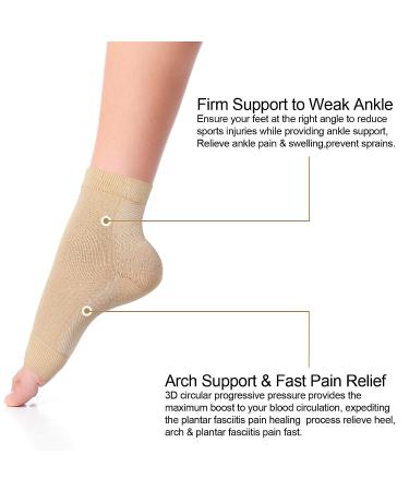 Geyoga Compression Foot Sleeves for Foot and Heel Pain Relief - 7 Pairs, Arch Support, Men & Women (Size L & XL) - Buy Online on GoSupps.com
