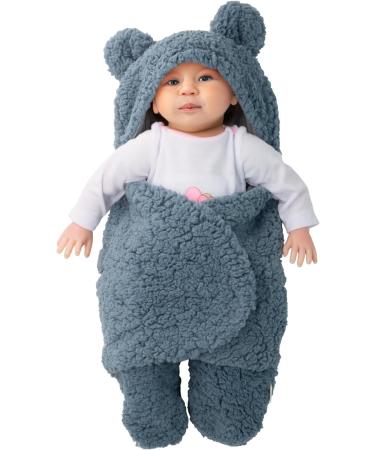 Cuqoo Super Soft Blue Thermal Swaddle Baby Blanket for Newborn | 100% Cotton Baby Essentials for Newborn | Newborn Swaddle Sleeping Bag - Buy Online on GoSupps.com