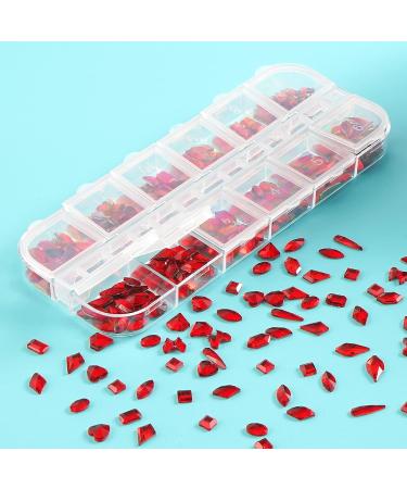 Red Rhinestones for Nails - Ailipu 241 Piece Set | 240pcs Multi Shapes Crystals Red Stones for Nails - Buy Online on GoSupps.com