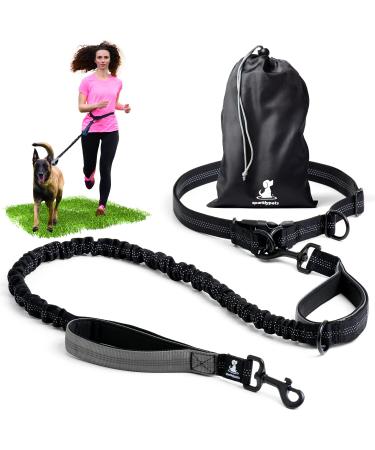 SparklyPets Hands Free Dog Lead for Medium and Large Dogs Professional Dog Running Lead with Reflective Stripes Waist Dog Lead for Walking Training or Jogging (Gray For 1 Dog) Gray For 1 Dog - Buy Online on GoSupps.com