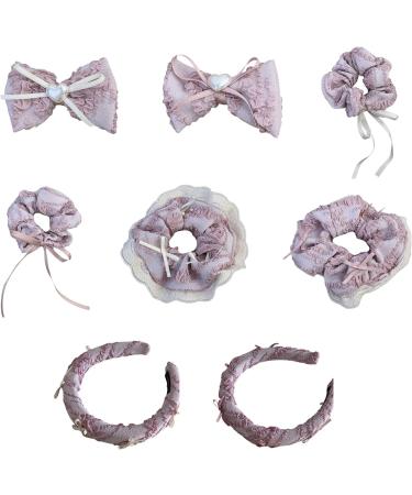 amangul Sweet Ballet Ribbon Bowknot Headband Hair Clip for Women Girl French Style Hair Scrunchies Elegant Hair Style Tool(Pink Colon Ring) - Buy Online on GoSupps.com