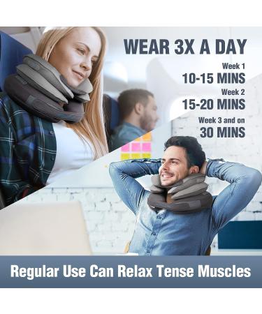 Cervical Neck Traction Device - Inflatable Neck Brace for Pain Relief | Adjustable Stretcher for Decompression at Home, Office & Travel - Includes Removable Air Pump - Buy Online on GoSupps.com