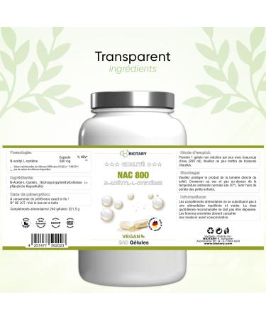 NAC 800 mg - 240 Capsules - For 8 Months - Pill Box Included - High Dosed - Vegan - Premium Quality - Antioxidant & Detoxifying - Made in Germany - Buy Online on GoSupps.com