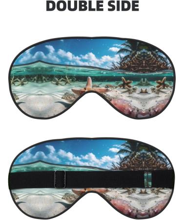 Buy Starfish & Coral Beach Print Unisex Sleep Eye Mask | Soft Comfort Travel Eye Shade for Yoga & Shift Work - Buy Online on GoSupps.com