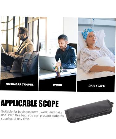 Portable Insulin Cooler Pack | Travel Medication Cooling Case | Diabetic Organizer Bag | 20x7cm | Black - Buy Online on GoSupps.com