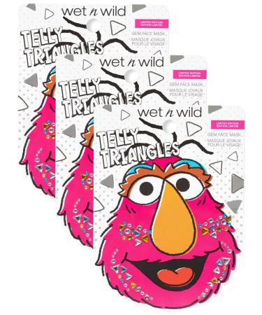 wet n wild x Sesame Street Telly Triangles Gem Face Masks (Pack of 3) 1 Count (Pack of 3)