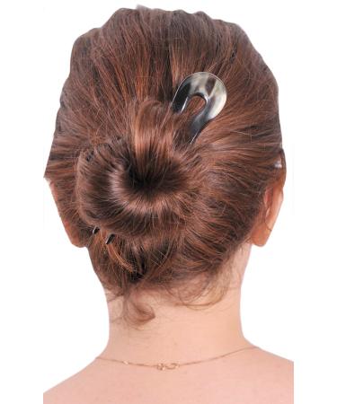 Marycrafts Handmade Black Buffalo Horn Hair Forks & Sticks | Unique Hair Accessories for Elegant Styles - Buy Online on GoSupps.com