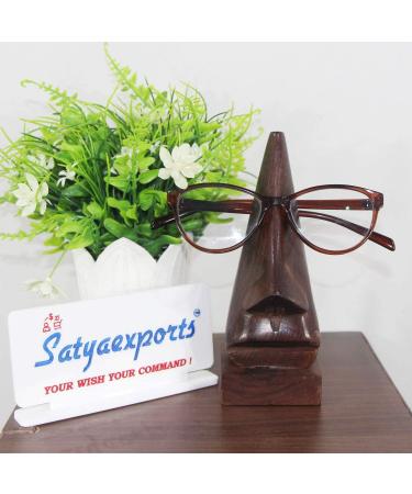 Satyaexports House Eye Glass Stand Handcrafted from Natural Wood Suitable for All Types of Glasses