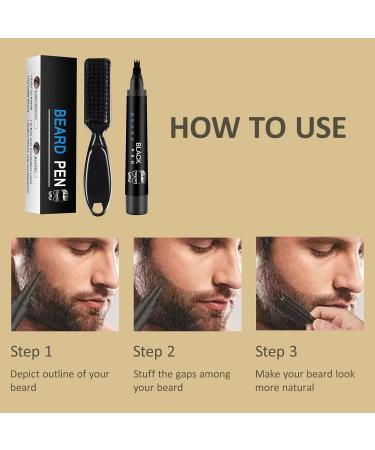 XdealCozyxc Beard Pencil Filler for Men Black Beard Pen with Brush Waterproof Sweatproof & Long Lasting Natural Looking Beard - Buy Online on GoSupps.com