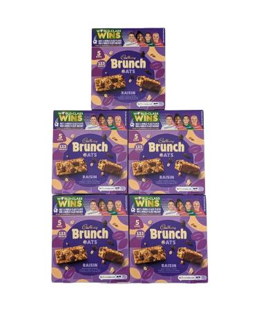 Cereal Bars Bundle With 5x Cadbury Brunch Raisin Cereal Bar 5x32g | Suitable for vegetarians | On The Go Snacks
