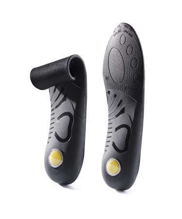 Plantar Fasciitis Feet Insoles Heel Cushioning Bead Enhancement Arch Supports Orthotics Inserts Relieve Flat Feet High Arch Foot Pain Mens Black XS(man 6-7.5 women 8-9.5)