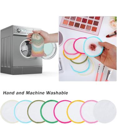 32 Pieces Reusable Cotton Rounds Soft Organic Makeup Remover Pads with Washable Drawstring Laundry Bag Washable Bamboo Face Pad Cleaning Pads Natural Bamboo Cotton Pad for All Skin Types 8Colors - Buy Online on GoSupps.com