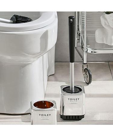 Shakven Toilet Bowl Brush Set Silver Plating Toilet Cleaning Brush | - Shower Scrubber Multifunctional Toilet Bowl Scrub Brush for Bathroom Household use - Buy Online on GoSupps.com