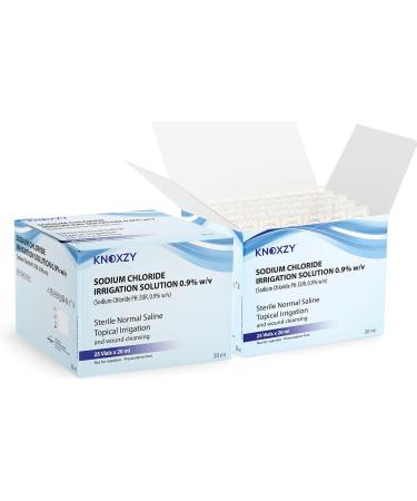 KNOXZY Sterile Saline Pods 20ml - Eye Wash & Wound Cleansing for Topical Irrigation | Pack of 25 - Buy Online on GoSupps.com