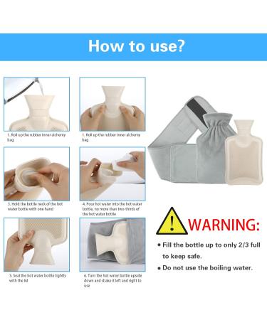 Homealexa 1L Long Hot Water Bottle with Soft Plush Cover - Waist Warmer for Winter - Minimalist Belt Design - Buy Online on GoSupps.com