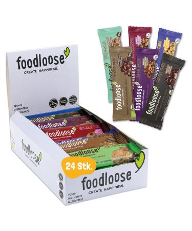 Foodlose organic nut trial package |Vegans lactose and gluten-free organic bars without refined sugar |Large pack with 6 different varieties (24 bars x 35g) Tasting package 1 piece (24 Pack) - Buy Online on GoSupps.com