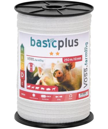 Voss Farming 1000m Electric Pasture Fence Band - 10mm 4x 0.16mm Niro for Horses Ponies Cattle & Goats | Durable Warning Sign & Band Connectors Included - Buy Online on GoSupps.com