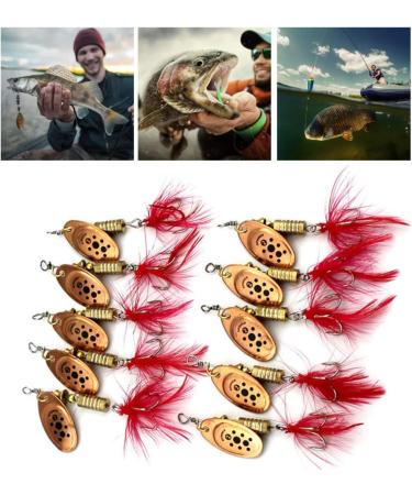 10PCS Spinner Lures Metal Bait Sequins Spinner Fishing Lures Fishing Lures Fishing Accessories Fishing Spinners Lifelike Fishing Bait Crankbaits Set for Outdoor Fishing Red - Buy Online on GoSupps.com