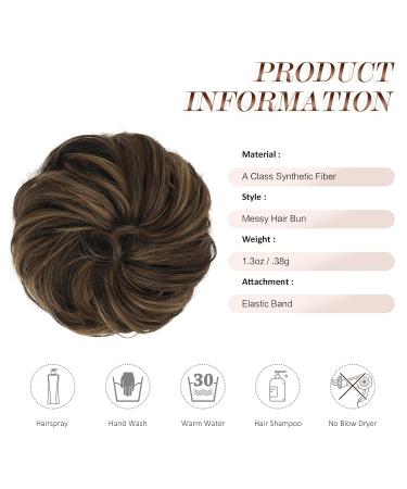 Fine Hair Part with Rubber Band | Dutt Hair Tubes & Synthetically Hair Extensions for Women & Girls - Dark Brown & Caramel Blonde 38g - Buy Online on GoSupps.com