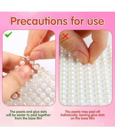 LOMIMOS 3090 Pcs Beige Pearl Stickers - Self Adhesive Embellishments for Beauty, Makeup, Nail Art, and DIY Crafts - 4 Sizes (3/4/5/6mm) - Buy Online on GoSupps.com