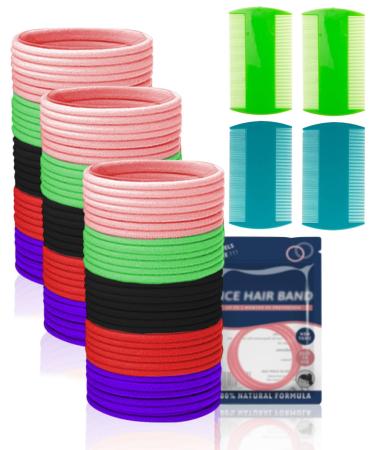 Lot de 60 lastiques cheveux anti-poux naturel et efficace aide pr venir les poux avec 4pcs peigne dents extra fines